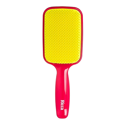 Ricca Escova Raquete Flex Pink, Desembaraça sem quebrar, para todos os tipos de cabelo, 1 unidade Ricca Escova Raquete Flex Pink, Desembaraça sem quebrar, para todos os tipos de cabelo, 1 unidade