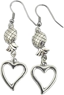 Upside Down Pineapple Jewelry, Upside Down Pineapple Earrings, Upsidedown Silver Earring for Couples, Valentines Day, Christmas for Wife