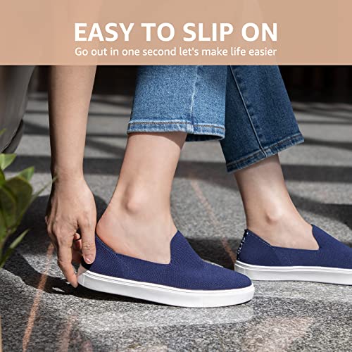 Image of STQ Slip on Shoes for Women Breathable Fashion Sneakers Comfortable Knit Casual Shoes