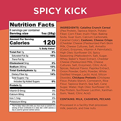 Catalina Crunch Mix Spicy Kick Keto Snack Mix | Keto Friendly, Low Carb, Protein Snacks, 6Oz (Pack Of 3)