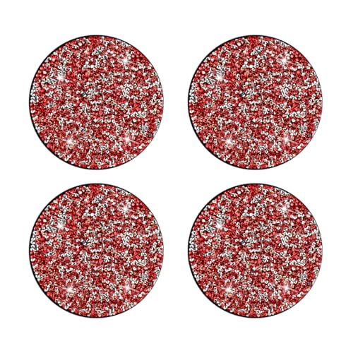 Posavasos para auto SWPHRT 4 piezas 2.75 pulg rojo plateado miniatura 7