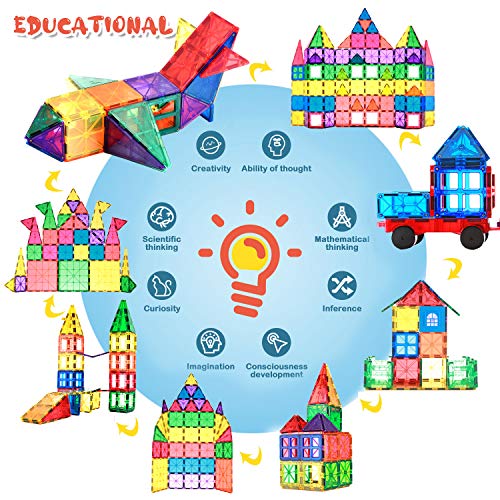 Collun Magnetic Building Tiles, 48Pcs Colorful 3D Transparent Magnet Building Blocks Set, Educational Toy Gift For Kids Boys Girls (48Pcs) #TOP3