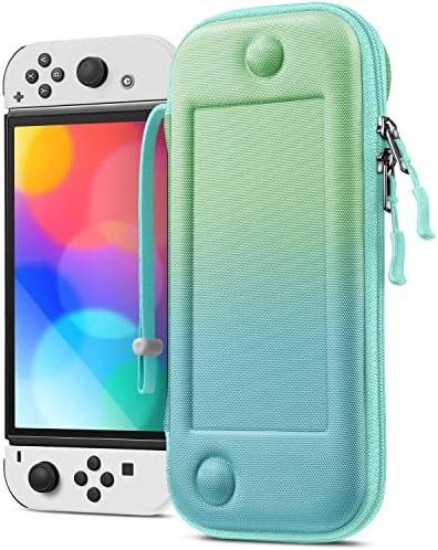 Fintie Smukłe etui kompatybilne z modelem Nintendo Switch/Switch OLED  [ultracienkie], odporna na uderzenia twarda obudowa, z 10 uchwytami na karty do gry, do konsoli Switch Joy-Con, szare