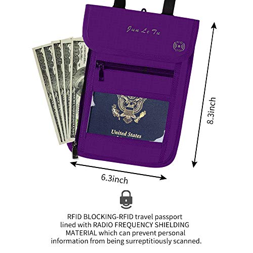 ROOSALANCE Neck Pouch Passport Holder with RFID Waterproof Multifunctional Document Organizer Visual Window Design… - Image 3