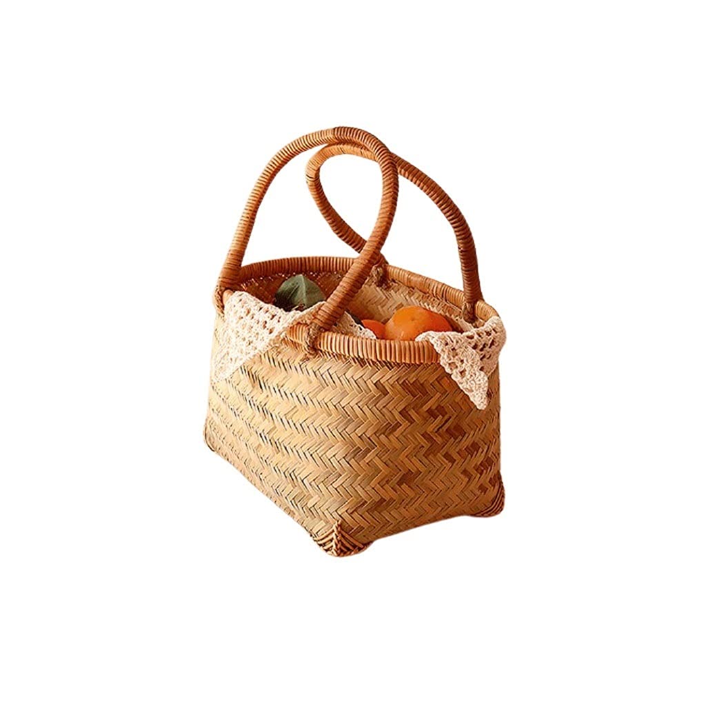 Picnic Cesta Tejido Picnic Cesta Mano Llevar Picnic Hamper Almacenamiento Almacenamiento Picnic Al Aire Libre Cesta de Almacenamiento Picicales Portátiles Suministros Bolsa de Picnic