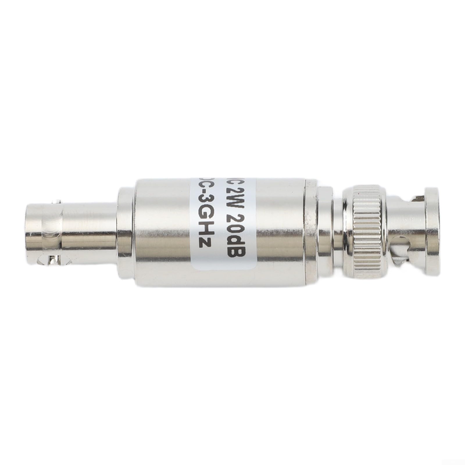 BNC-JK maschio a femmina RF attenuatore fisso 2W 50Ω in acciaio inox connettore coassiale, per controllo del segnale DC a 3GHz, livelli opzionali 1-40dB design compatto (20DB)