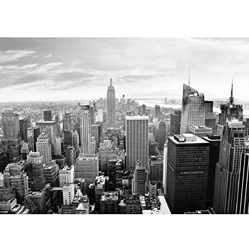 Fototapete New York City 352 x 250 cm Vlies Tapeten Wandtapete XXL Moderne Wanddeko Wohnzimmer Schlafzimmer Büro Flur Schwarz Weiss 9246011c