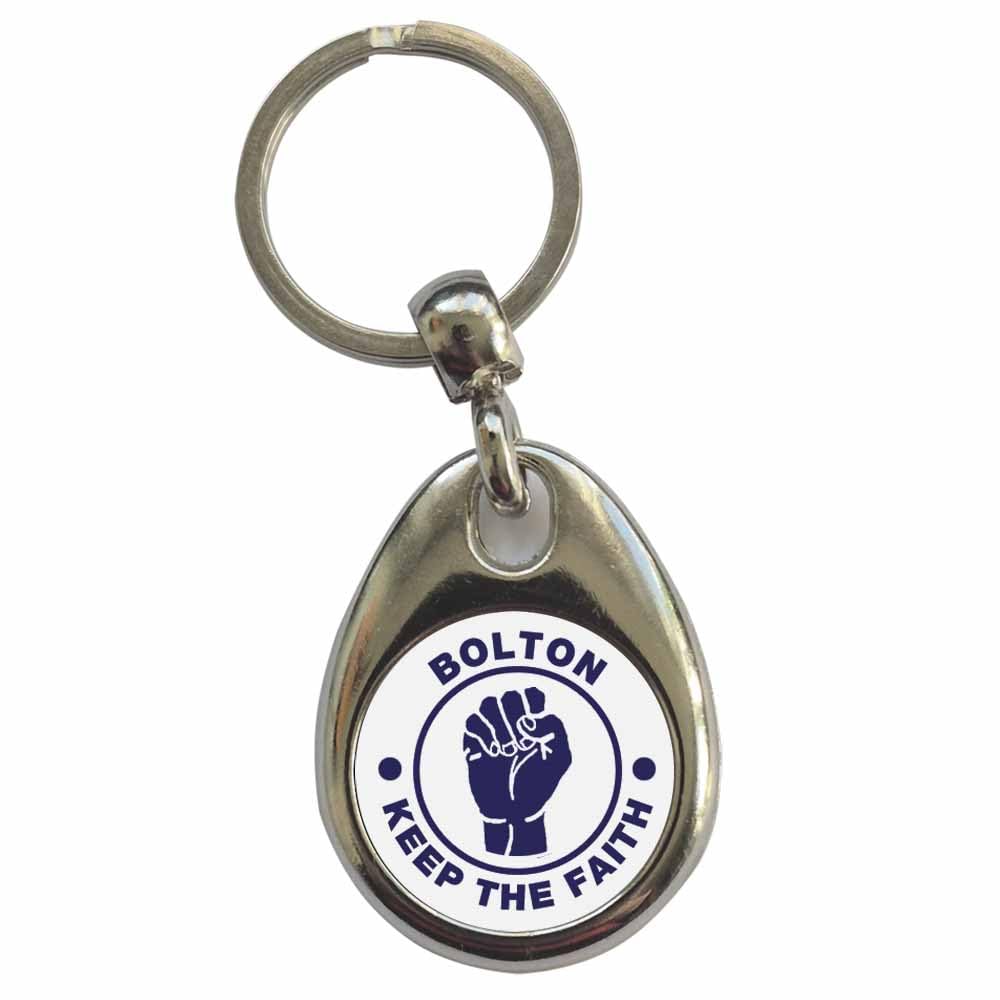 Ozorath Bolton Keep The Faith Northern Soul Keyring Keychain with Split Ring Attachment and Metal Key Fob
