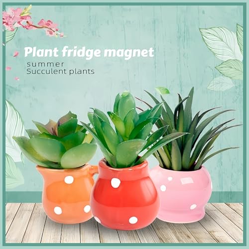 Imanes decorativos mini jarrón de cerámica para refrigerador miniatura 6