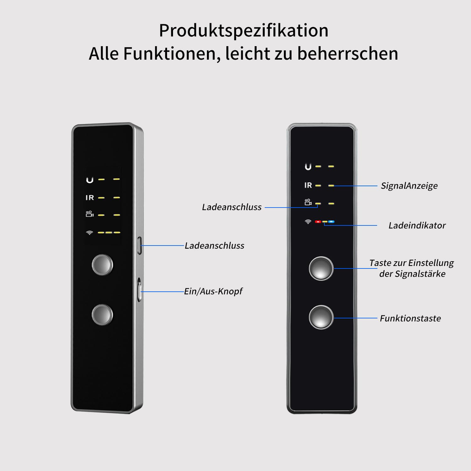 Wanzen Detektor丨Mini- Kamera Finder丨IR Detector丨RF Signal Detector丨Anti Spy Anti-Aufnahme Detektoren丨Starke magnetische Detector für GPS Locator Tracker丨Abhörgeräte Detektor丨für Hotel Heim Büro Reisen