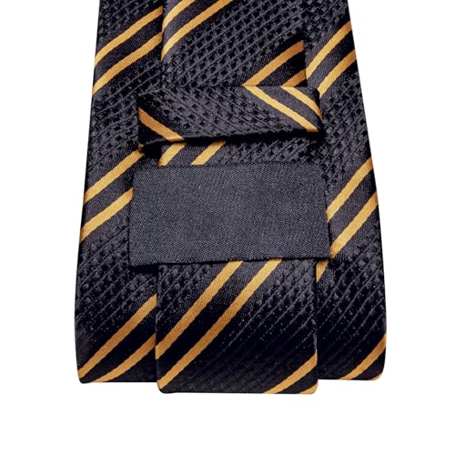 Image of Dubulle Mens Tie and Lapel Pin Paisley Striped Floral Necktie for Men Pocket Square Cufflinks 4PCS Set Wedding Party