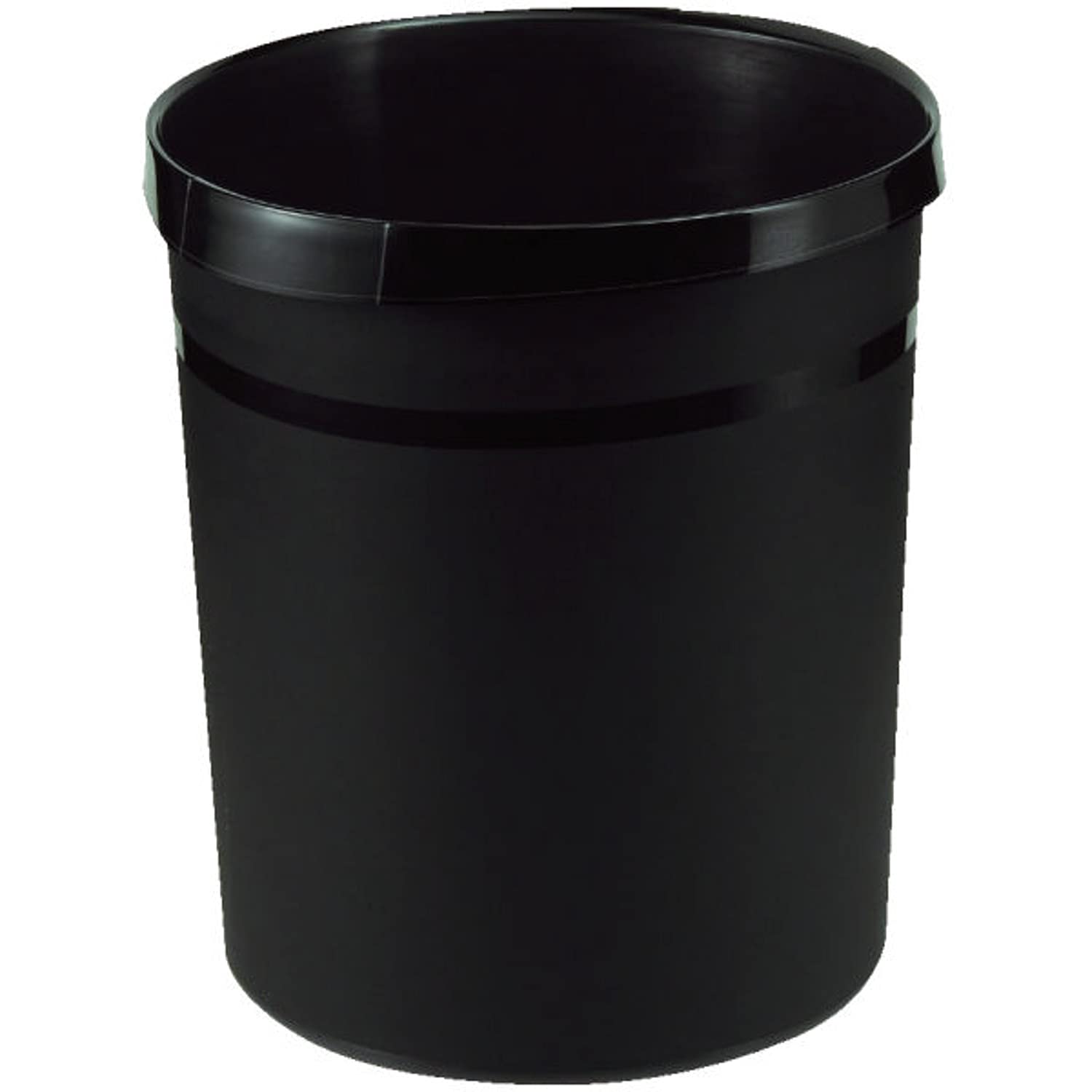 Han - Cestino per la carta Grip, 18 litri, rotondo, 2 impugnature, extra stabile, nero