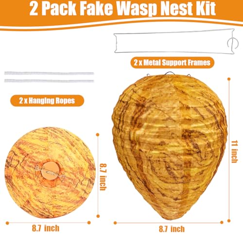 Gardening Waterproof Hanging Nest Decoy Decoration for Patio, Garden, Porch, Deck, Yard - 2 Packs