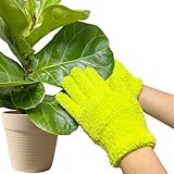 HejVulkan Microfiber Gloves For Plant Dusting, Gentle Leaf Shine and Cleaner for Houseplants, Reusable Indoor Plant Care Accessories, Washable and Durable Plant Leaf Cleaning Gloves