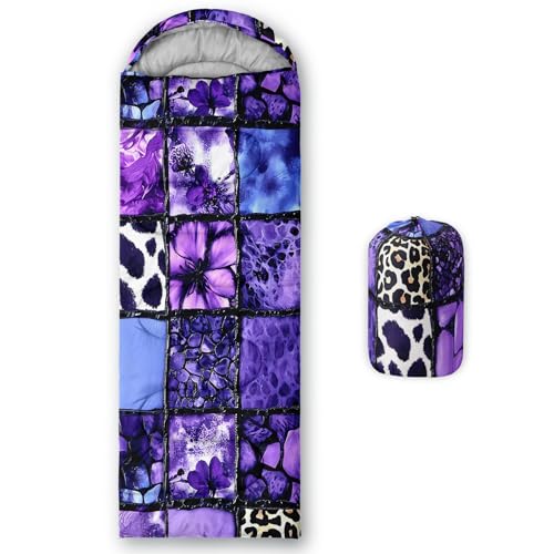 Image of QOOMO Ball Flower Camping Sleeping Bags,3 Season Warm & Cool Weather,Lightweight,Waterproof Sleeping Bags for Adults & Kids,Traveling,and Outdoors,Camping Gear Equipment