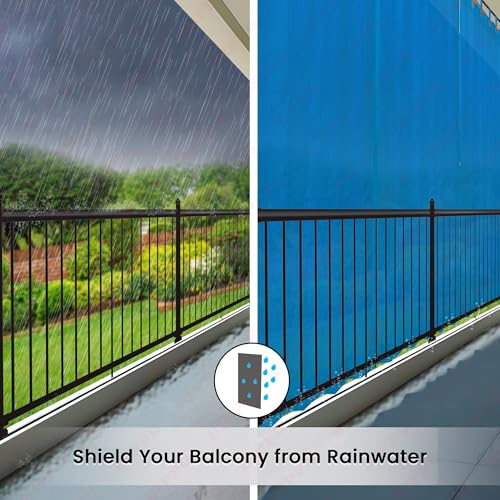 Image of HIPPO 180 GSM HDPE Outdoor Loop Curtain for Balcony & Patio Sun Blocking, UV Protection & Light-Filtering Curtains(Aqua Green- 4.5FTX8FT) Pack of 2