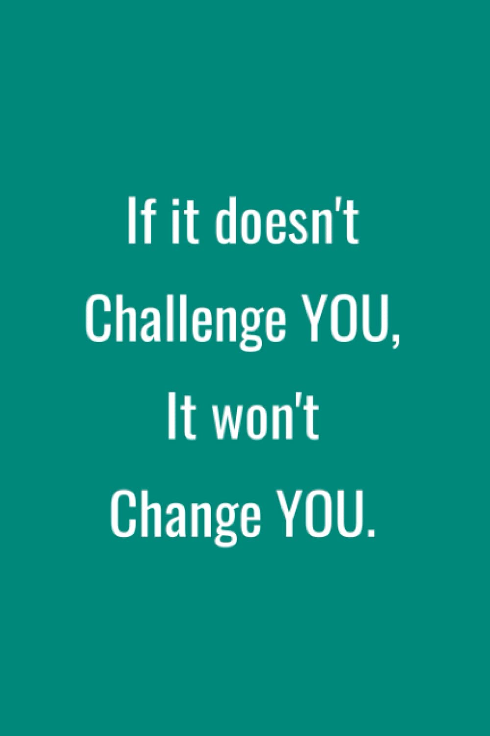If It Doesn't Challenge You, It Won't Change You