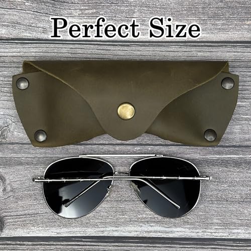 Image of Leather Glasses Case for Men - Vintage Rustic Belt Eyeglass Holder
