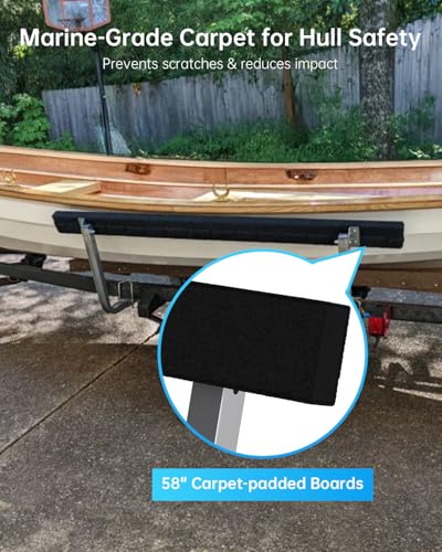 57 in Boat Trailer Guides Bunk Carpeted, Adjustable Boat Guide-on Hot Dip Galvanized Finish for Ski Boat, Fishing Boat, Sailboat, Kayak, Canoe - Thumbnail 5