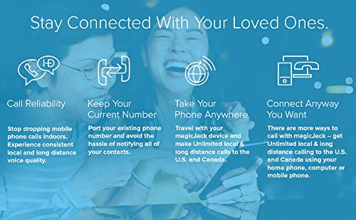 Magicjack, New 2022 Voip Phone Adapter, Portable Home And On-The-Go Digital Service. Unlimited Calls To Us And Canada. No Monthly Bill | Featuring Magicin™ & Magicout™ Service #TOP6
