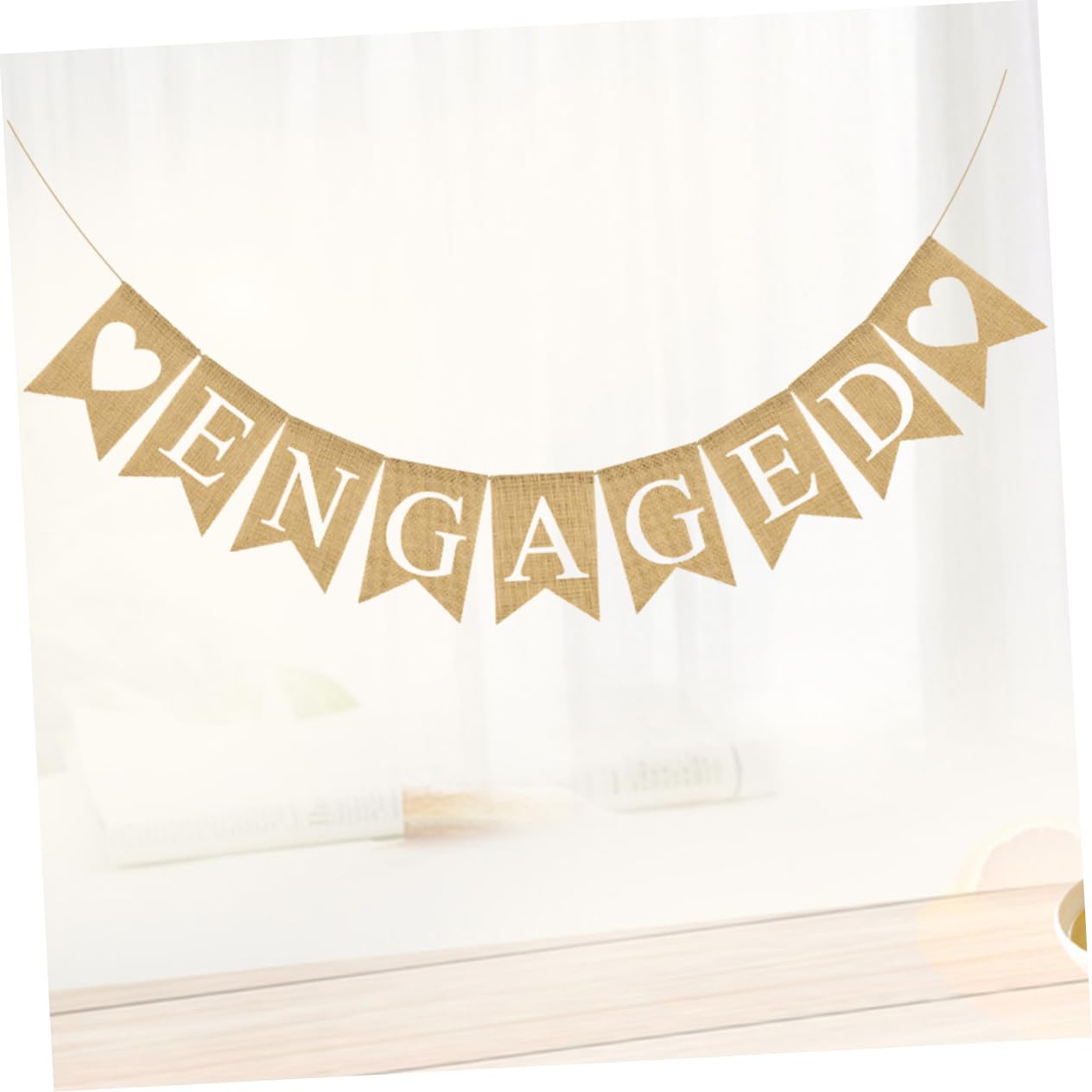 Abaodam 3stücke Hochzeitsbanner Engaged Mit Herz-design Mehrfarbige Wimpelkette Aus Strapazierfähigem Leinen Für Verlobungsfeiern Hochzeiten Valentinstag Und Romantische Anlässe