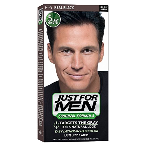Just for Men Just for Men Shampoo-in Hair Color, Real Black 55, 1 Application (pack Of 3), 3 Count