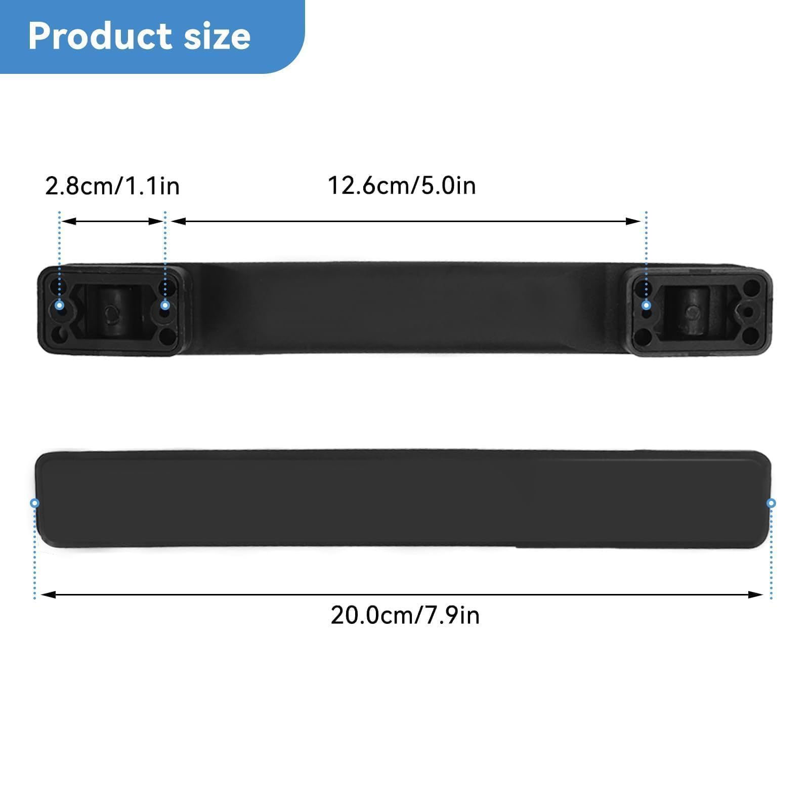 GEBONE Plastic Handvat Grip Vervanging voor Koffer Bagage Case Zwart Schaalbaar Handvat Trekt 6,5 Lengte (17,5 cm) YF-T042