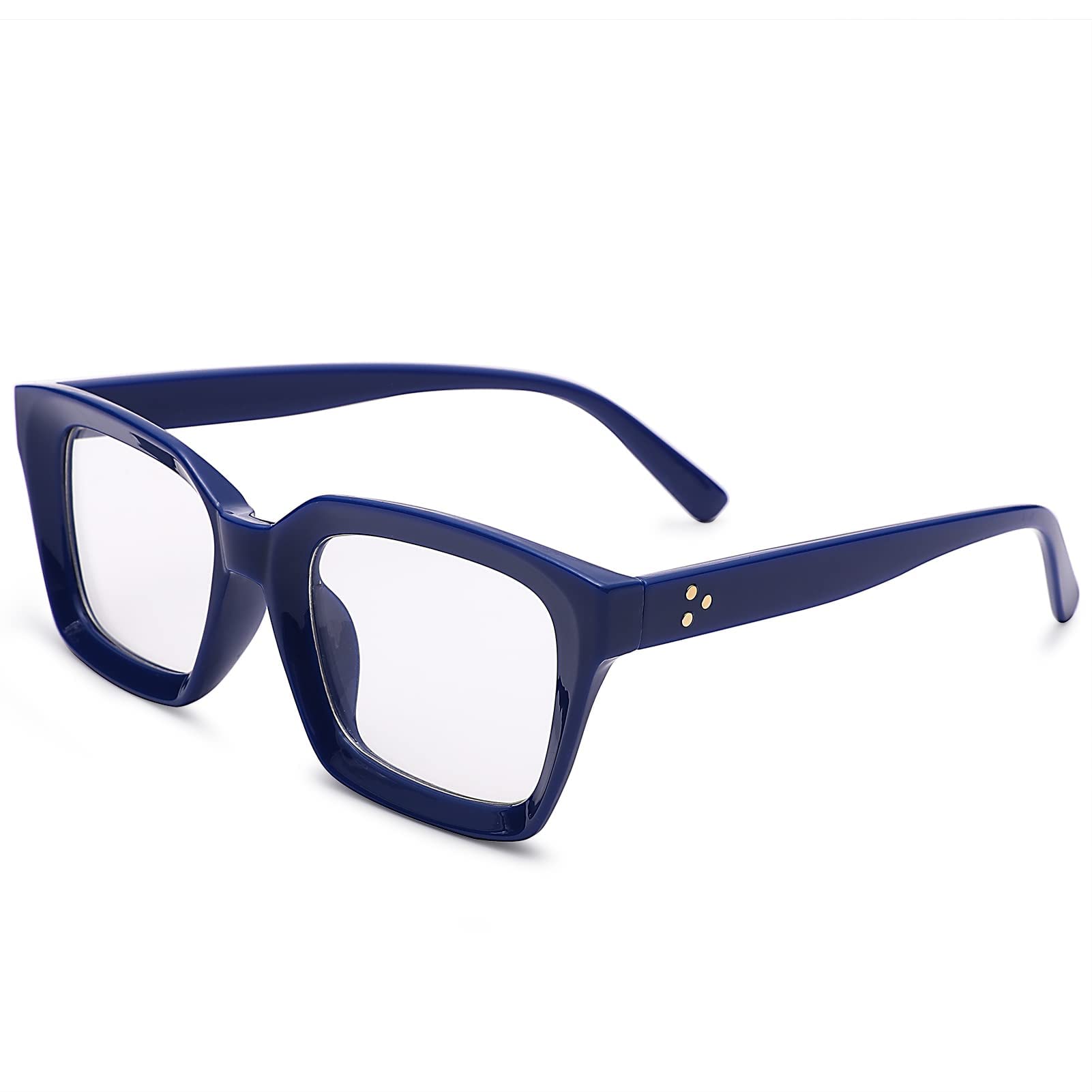 Xspring Classic Non-prescription Clear Lens Eyeglasses, Thick Square Frame Eyewear, Fashionable Classic Square Glasses for Women and Men