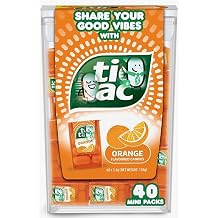 Orange Flavoured Mini Mint Candy, 40 Mini Packs, 136g Net Weight