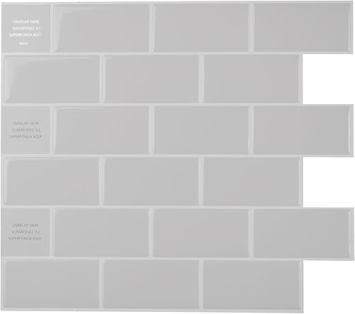 Miniatura 1 de SMART TILES Protector contra salpicaduras para despegar y pegar, 10 hojas de 10.95 x 9.70 pulgadas, adhesivo 3D para cocina, baño, azulejos de pared
