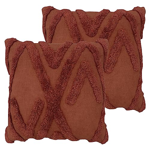 Image of furn. Kamjo Geometric Tufted Polyester Filled Cushion - Twin Pack