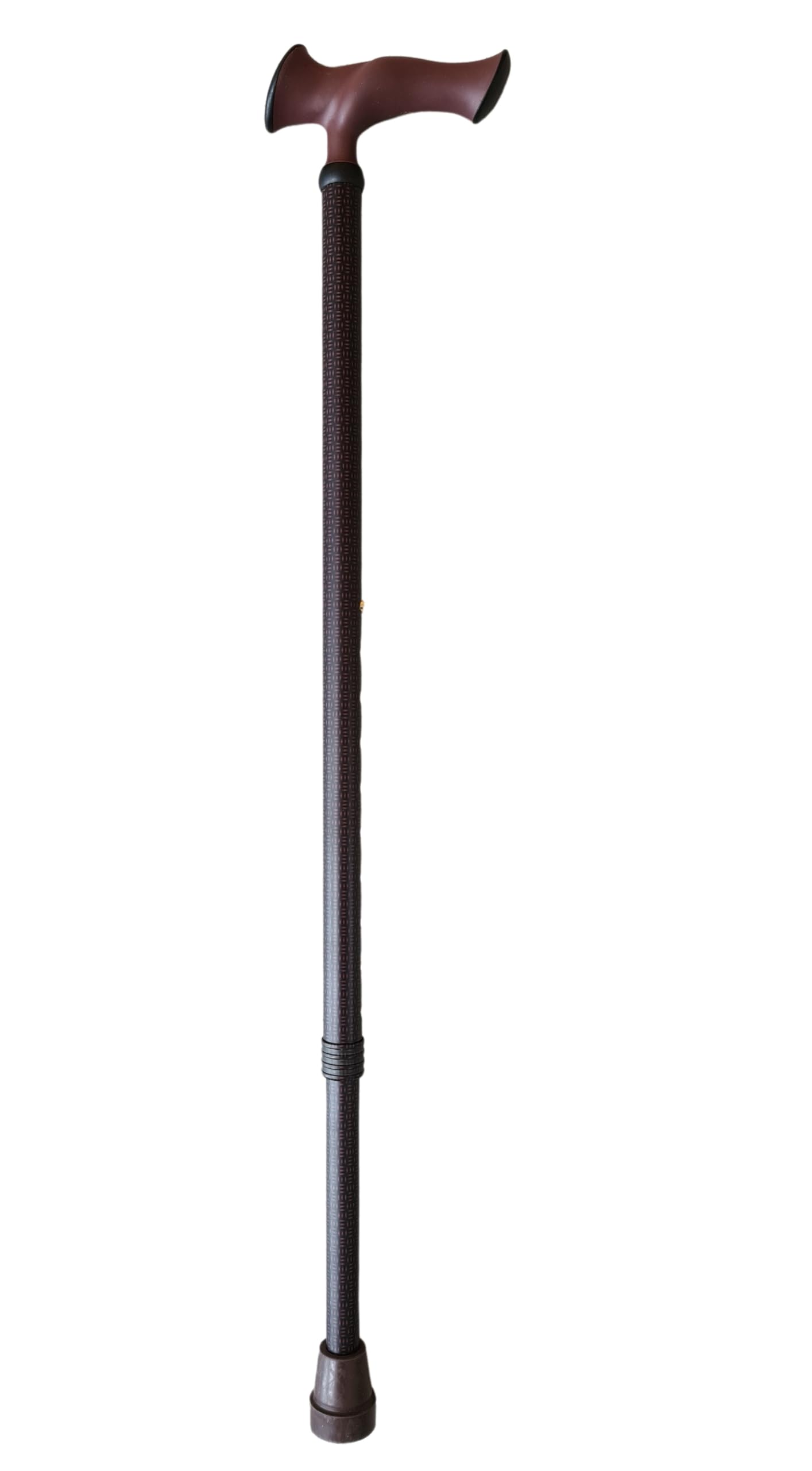Stock-Fachmann® Bastón de altura ajustable ergonómico Super Soft Escort Marron 10 posiciones de altura regulable de 76 – 98 cm, peso tara: 400 g, soporta hasta 100 kg, más seguridad al caminar
