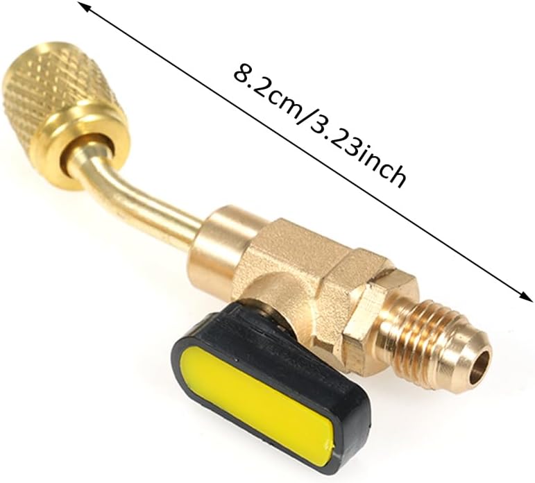 Shkalacar Refrigerant Charging Hose with Ball Valve Apply to R12 R22 R502, Manifold Gauge 1/4'' Thread Hose Set Refrigerant Air Conditioning
