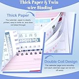 Desk Calendar 2026, 2026 Desktop Calendar uk from July. 2025 to Dec. 2026, 18 Month Twin-Wire Binding Standing Flip Desk Calendar, 19 x 17 x 8.5 cm Academic Calendar for Home Office Study (Blue) - Image 4