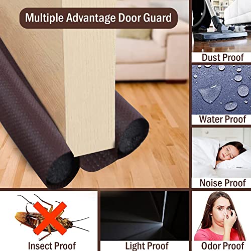 Image of Pivalo Door Bottom Sealing Strip Guard for Home 42 Inches Door Closers Adjustable Door Draft Air Stoppers Dust and Insects Repellent (Pack of 3, Brown, Max Door Width - 3 cm)