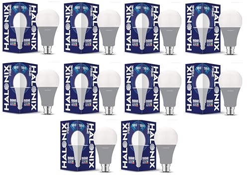 Halonix 10W Auto-on-Auto off Radar Motion Sensor Led Bulb | Auto on-Auto off led bulb | Color- White | Base- B22 | Pack of 10 | Halonix 10W Auto-on-Auto off Radar Motion Sensor Led Bulb | Auto on-Auto off led bulb | Color- White | Base- B22 | Pack of 10 |