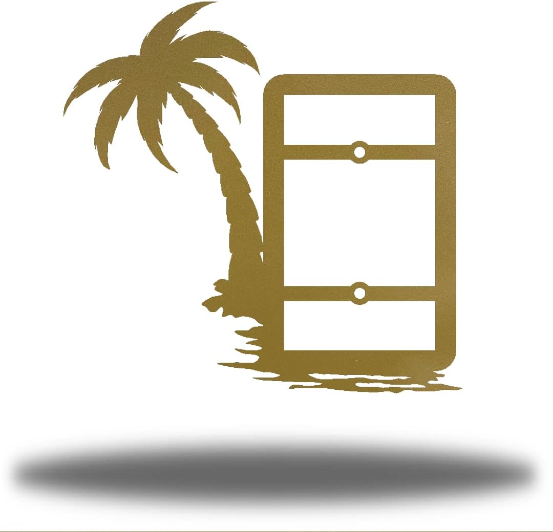Riverside Designs Coastal Palm Tree Lightswitch Cover | Metal Wall Art Steel Decor | Made in USA | Multiple Colors (Rust)