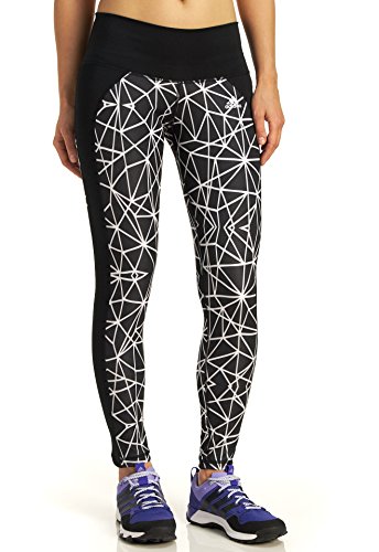 adidas Performance Women's Geo Web Print Performer Mid-Rise Long Tights, Multicolor, Large