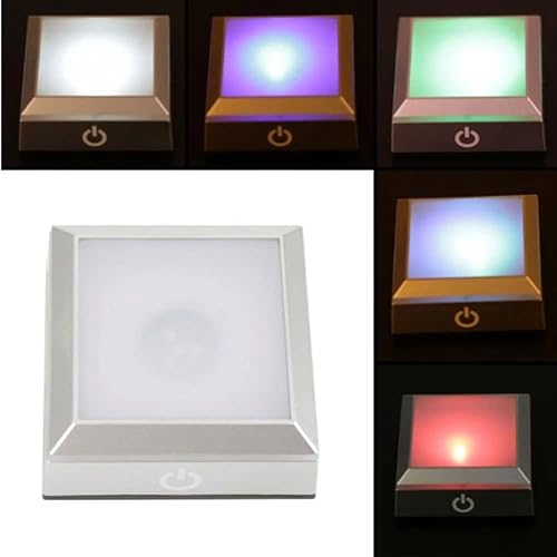 Miniatura 2 de Andy's Orchids Soporte de luz de cristal LED, base de pantalla de luz cambiante, soporte de exhibición de lámpara de cristal, estatuas de cristal