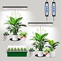 Aumtrly Grow Light, Full Spectrum Desktop Plant Lights for Indoor Growing Seedling 2 Pack, Large Area Lighting LED Grow Lamp with Base, Height Adjustable 26 Inch Black with 6/12/16H Timer