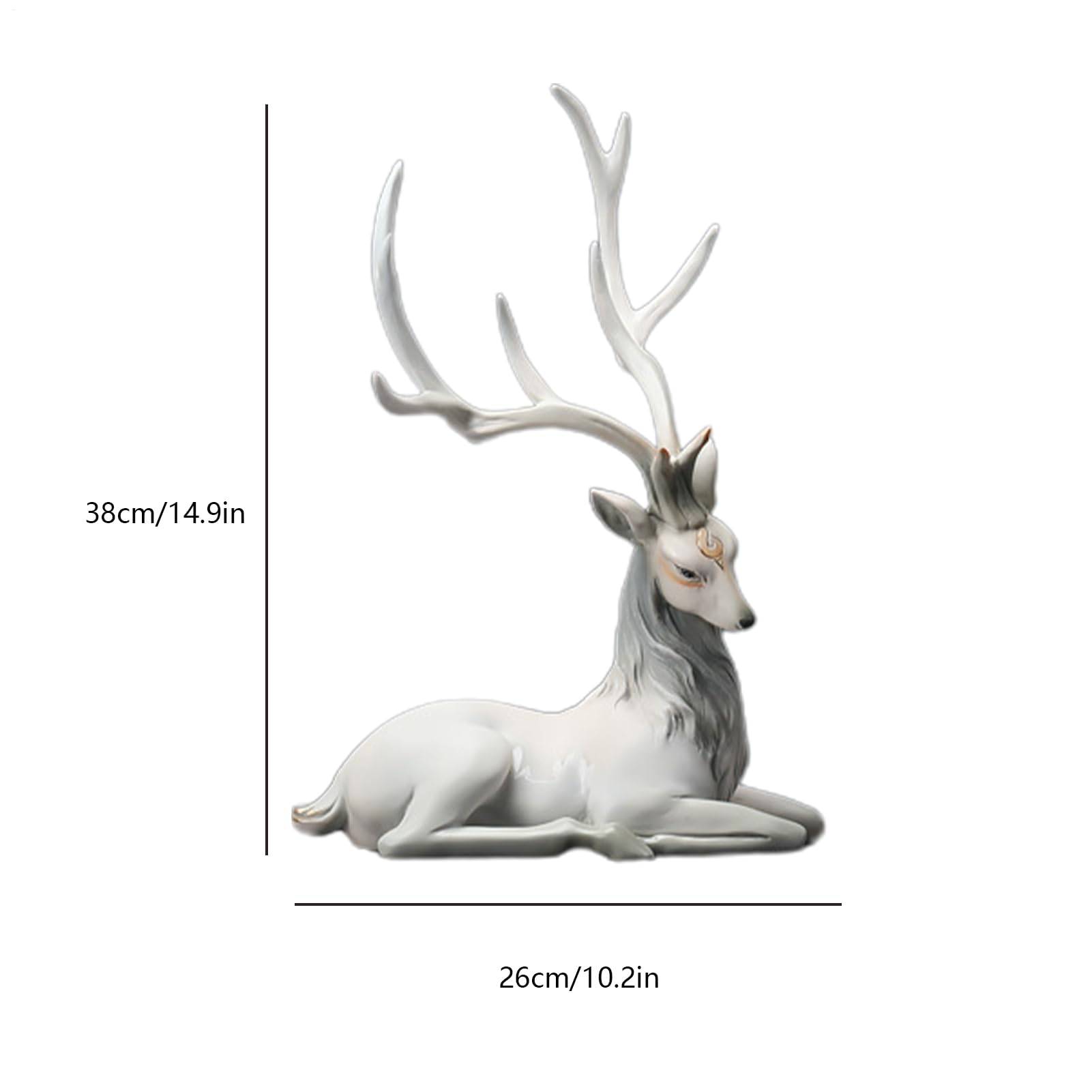 Generisch Dekoracja renifera, bożonarodzeniowe figurki renifera, dekoracyjna rzeźba renifera, elegancka statuetka jelenia do dekoracji bożonarodzeniowych, figurki zwierząt łosia z żywicy do dekoracji