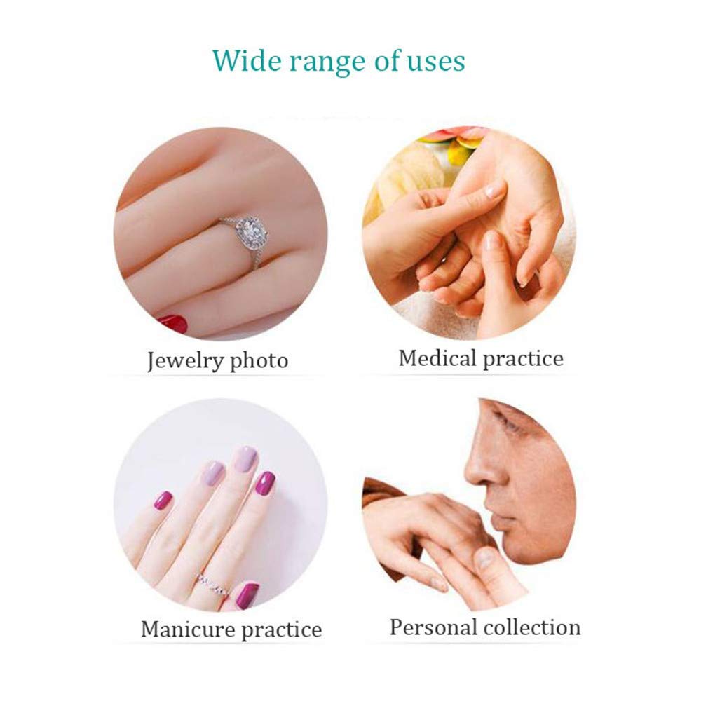 Mani morbide per Esercitazione per Nail Art, Modello di Mano in Silicone Manichino per manichino Flessibile in Silicone Morbido Realistico per Display conbraccialetto e Guanto ad Anello