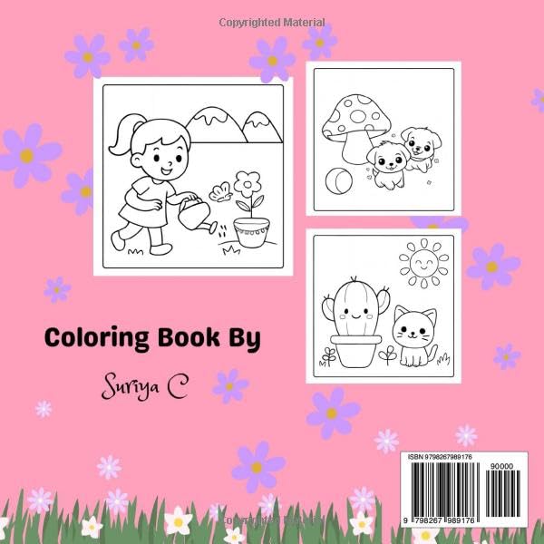 My Little Flower Garden: A Coloring Book for kids 8.5*8.5 size Glossy Finish image 3