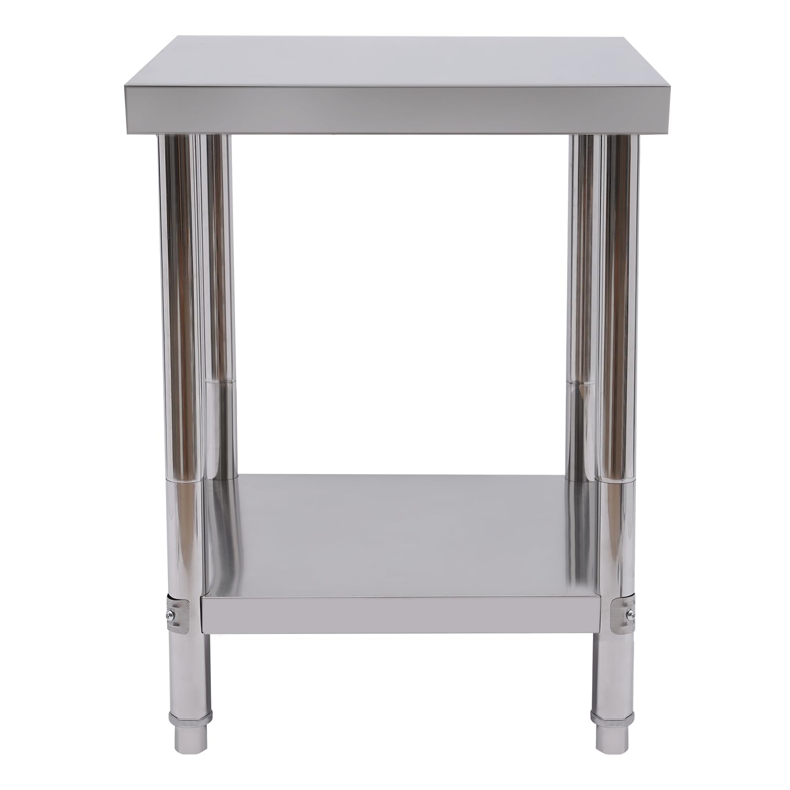 Carrello da portata grande a 2 animali, 60 x 60 x 80 cm, in acciaio inox, carrello da cucina con copripiedi antiscivolo, per ristorante, hotel, scuola, cucina