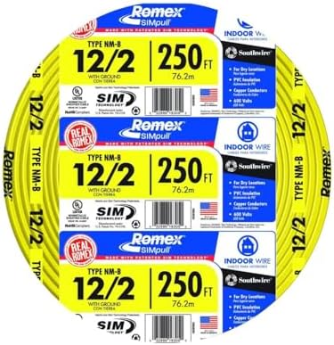 Southwire 28828255 250' 12-2 NMW/G WIRE, 12 AWG, Yellow