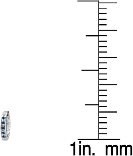 Miniatura 2 de Dazzlingrock Collection Pendientes de aro redondos de oro de 10 quilates con zafiro azul y diamante blanco para mujer