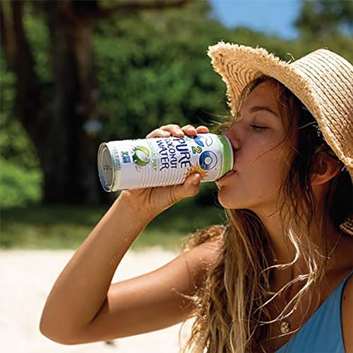 C2O Pure Coconut Water with Pulp | Plant Based | Non-GMO | No Added Sugar | Essential Electrolytes | 17.5 FL OZ (Pack of 12)