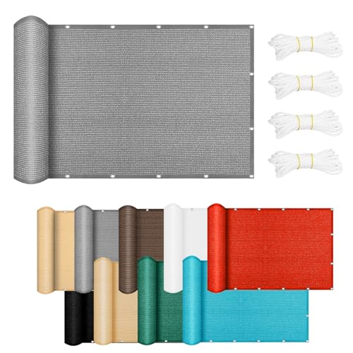 Pare-soleil balcon 2.3x2.5m gris clair avec œillets et attaches