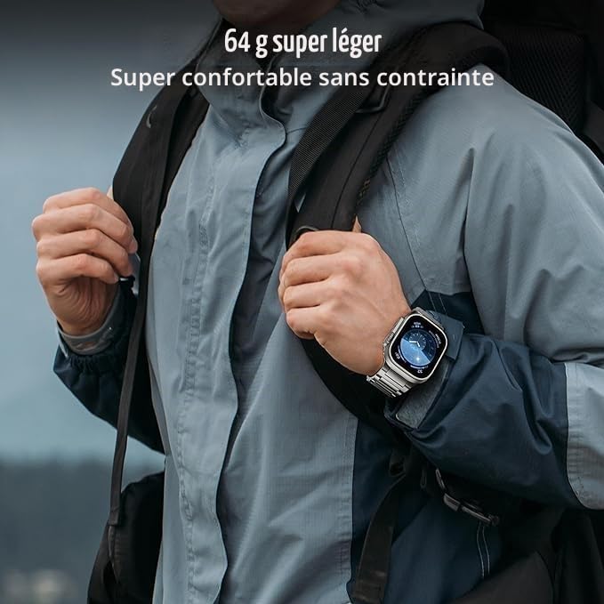Bracelet Titane Apple Watch Ultra 2 Léger Fermoir Magnétique