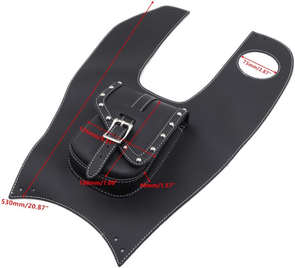 Motorcycle Black Artificial Leather Tank Cap Panel Bag For Honda Shadow Spirit 750 VT750C2 2007-2014